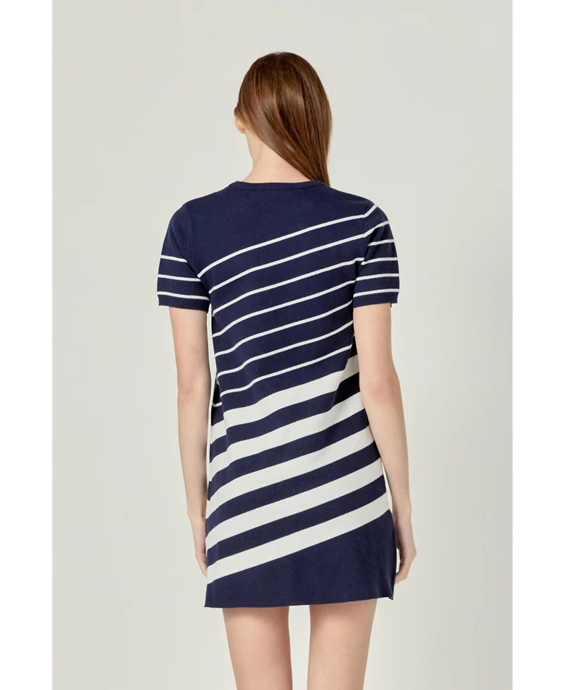 English Factory Women's Multi Stripe Mini Dress