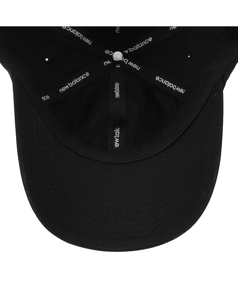 New Balance Men's Black 6-Panel Linear Logo Hat