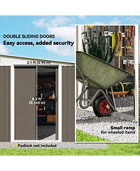 Outsunny 11' x 9' Metal Outdoor Storage Shed with Lockable Doors,
