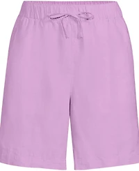 Lands' End Women's Plus Linen High Rise Pull On 7" Shorts