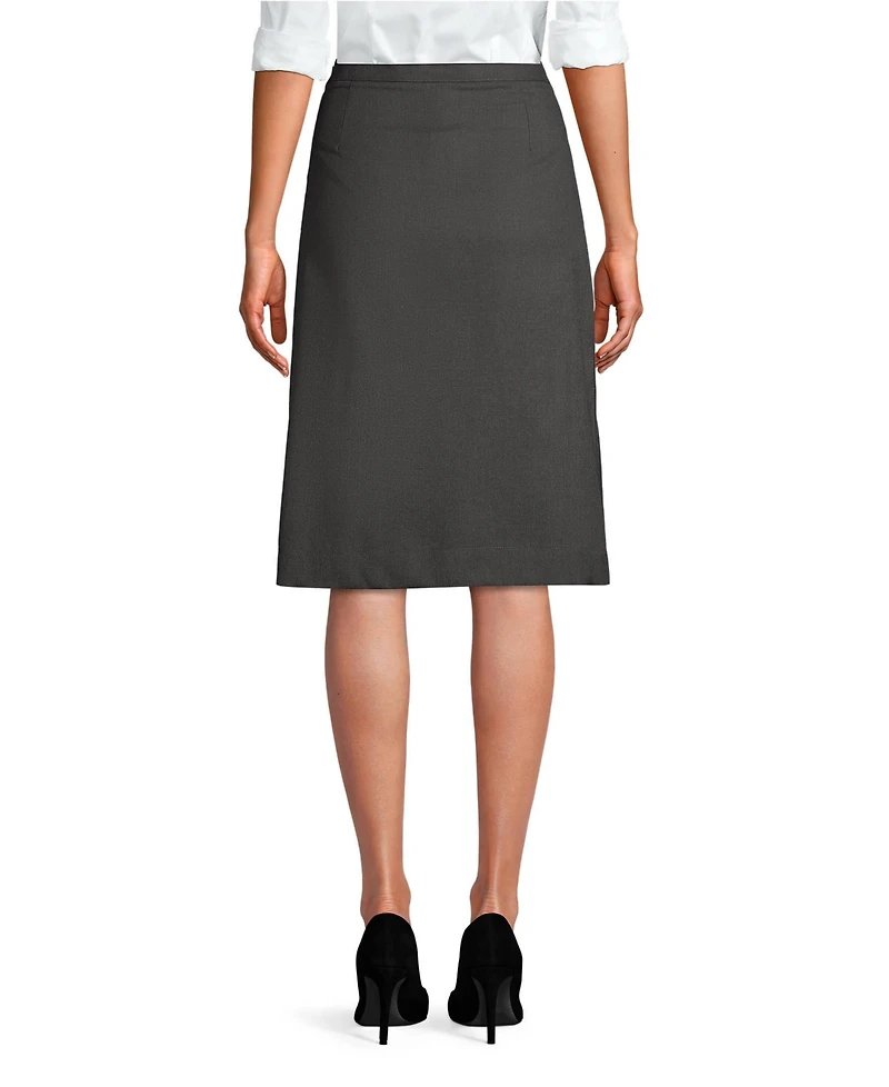 Lands' End Women's Solid A-line Skirt Below The Knee