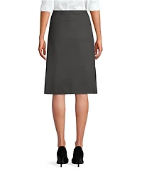 Lands' End Women's Solid A-line Skirt Below The Knee
