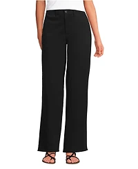 Lands' End Women's Petite Chino High Rise Rail Straight Leg Pants