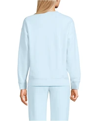 Lands' End Women's Relaxed Serious Sweats Long Sleeve Crewneck Sweatshirt