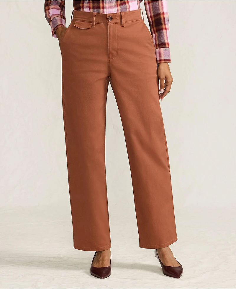 Lands' End Women's Chino High Rise Rail Straight Leg Pants