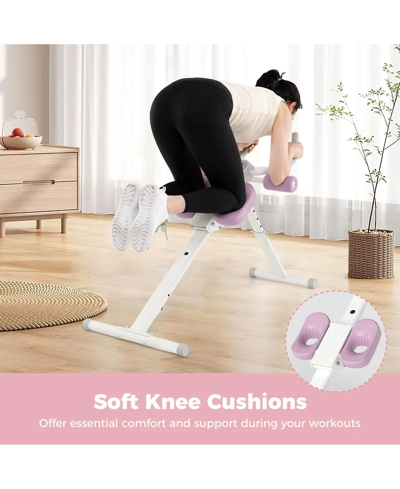 Adjustable Abdominal Trainer with Elbow Support Knee Protection and Lcd Monitor