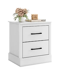 18.5" Farmhouse Nightstand with 2 Drawers Compact Size End Table for Living Room