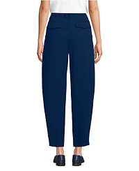 Lands' End Women's Crepe High Rise Pleated Barrel Leg Ankle Pants