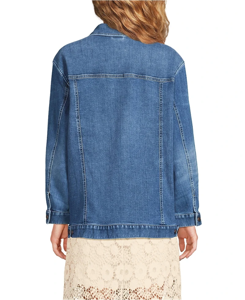 Lands' End Women's Oversized Denim Trucker Jacket