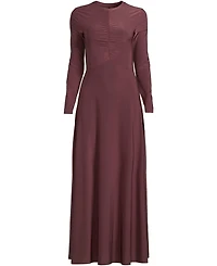 Lands' End Women's Silky Knit Ruched Maxi Dress