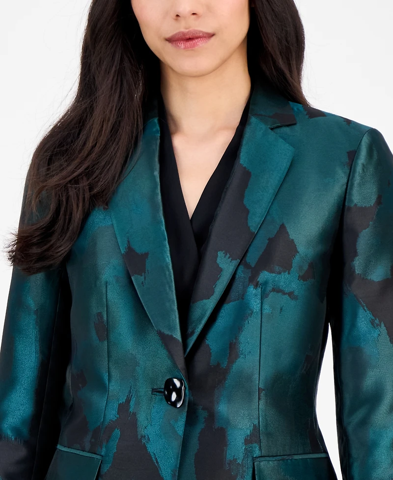 Anne Klein Women's Jacquard Single-Button-Front Blazer
