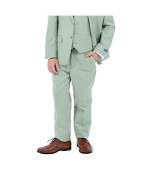 Perry Ellis Little Boys 5 Piece Sage Pastel Suit,Vest,Pants,Shirt and Tie Set