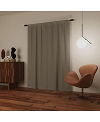 Sun Zero Parsons Herringbone Magnetic Closure 100% Blackout Rod Pocket Curtain Panel Pair