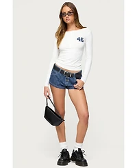 Edikted Women's Hanson Pinstripe Denim Shorts