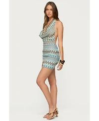 Edikted Women's Ziggy Striped Backless Knit Mini Dress