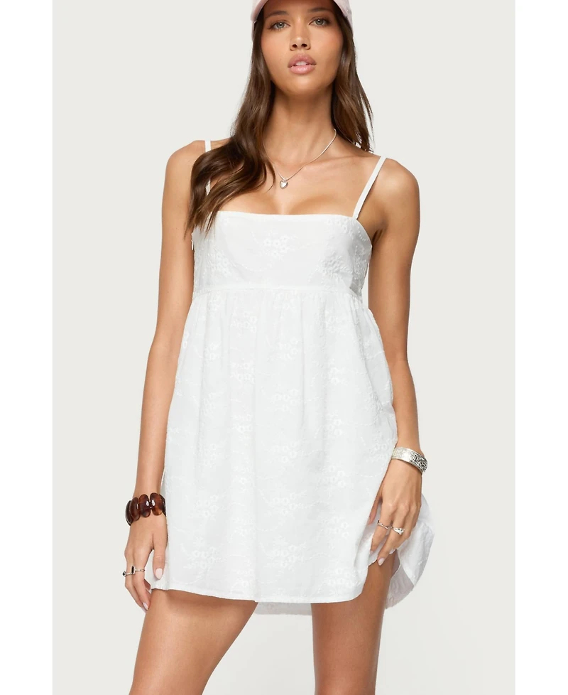 Edikted Women's Winifred Eyelet Babydoll Mini Dress