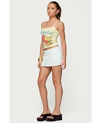 Edikted Women's Textured Floral Eyelet Mini Skort