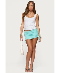 Edikted Womens Zelena Faux Crystal Ribbed Tank Top