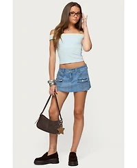 Edikted Women's Lury Denim Mini Skort