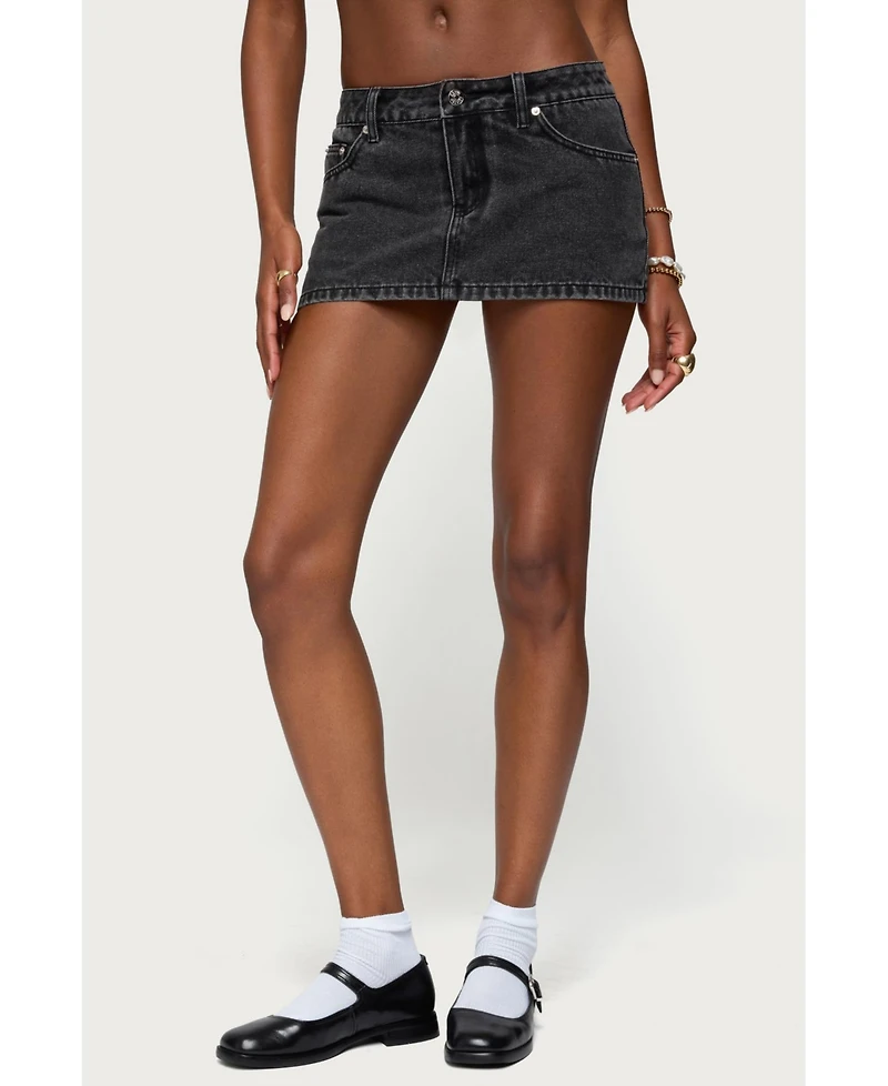 Edikted Women's Camelia Denim Mini Skort