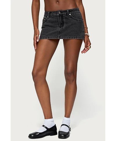Edikted Women's Camelia Denim Mini Skort