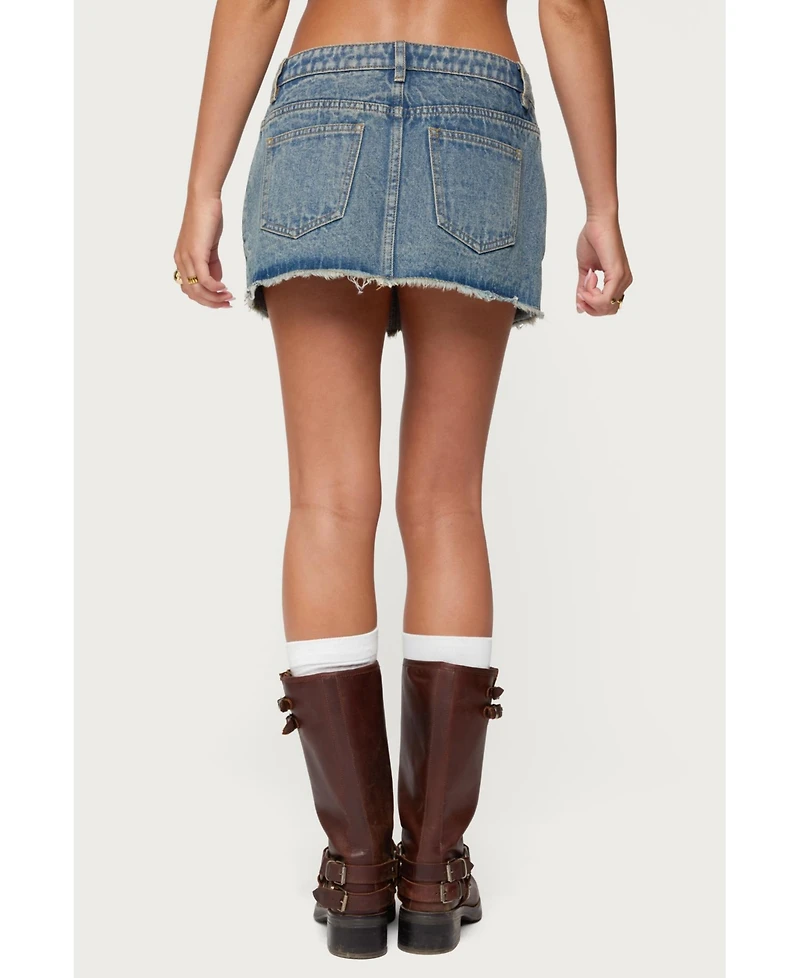 Edikted Women's Keiko Studded Denim Mini Skirt