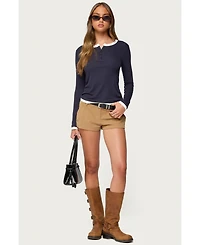 Edikted Women's Kyler Corduroy Micro Shorts