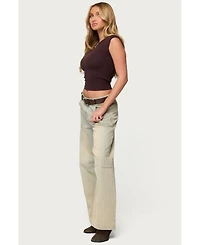 Edikted Women's Jarah Pointelle Knit Boat Neck Top