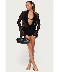 Edikted Women's Lera Lacey Sheer Mesh Top