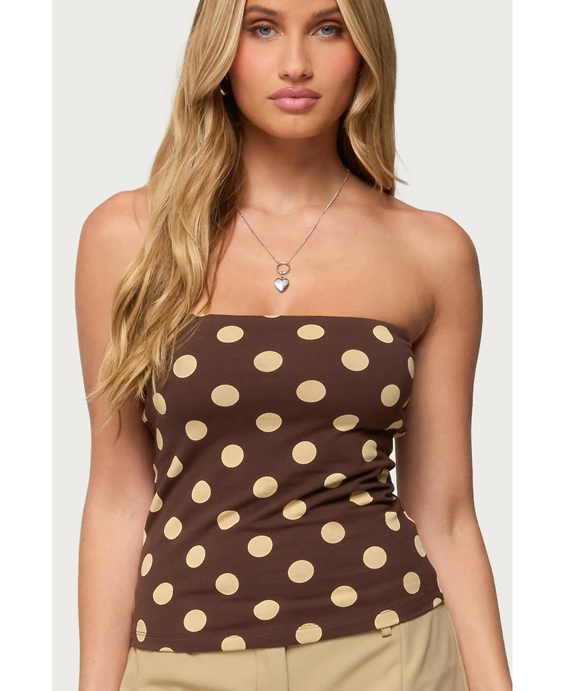 Edikted Women's Polka Dot Built Bra Tube Top
