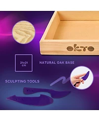 Wise Elk Okto Little Worlds - Mommy Troll - Foam Air-Dry Clay Wooden Art Kit (8.3 Square)