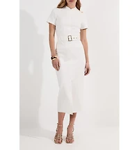 Karen Millen Belted Ponte Midi Dress