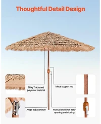 Slickblue Tiki Thatched Patio Umbrella for Poolside Garden or Beach Shade