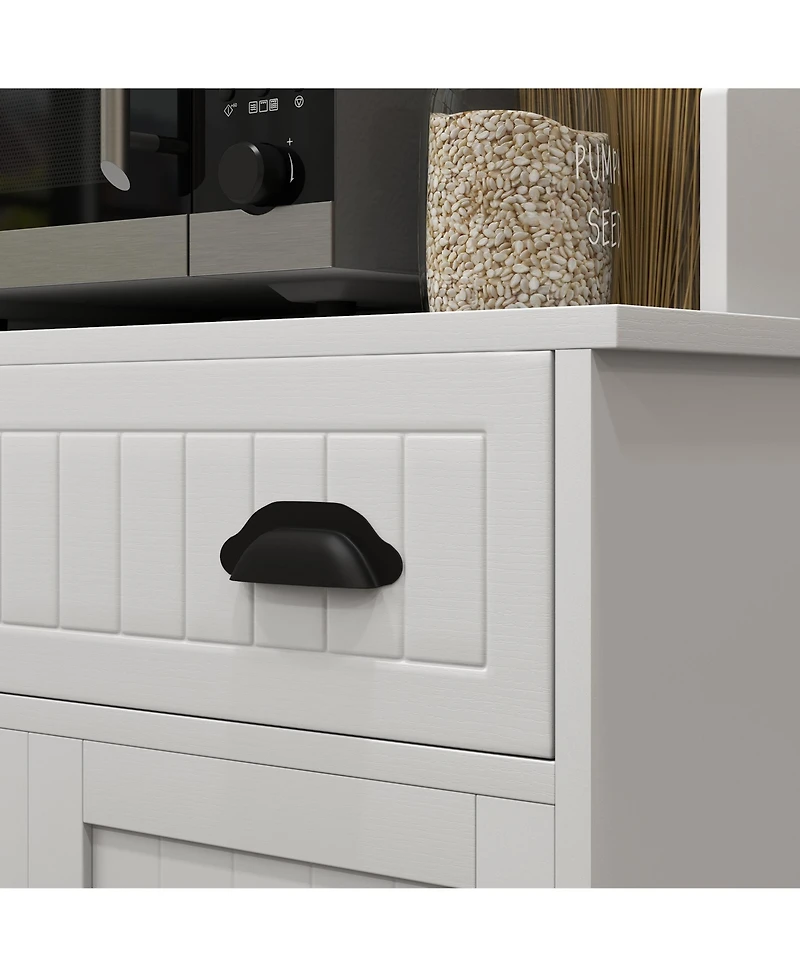 Slickblue Contemporary Wooden Kitchen Storage Cabinet with Adjustable Shelves for Pantry Storage