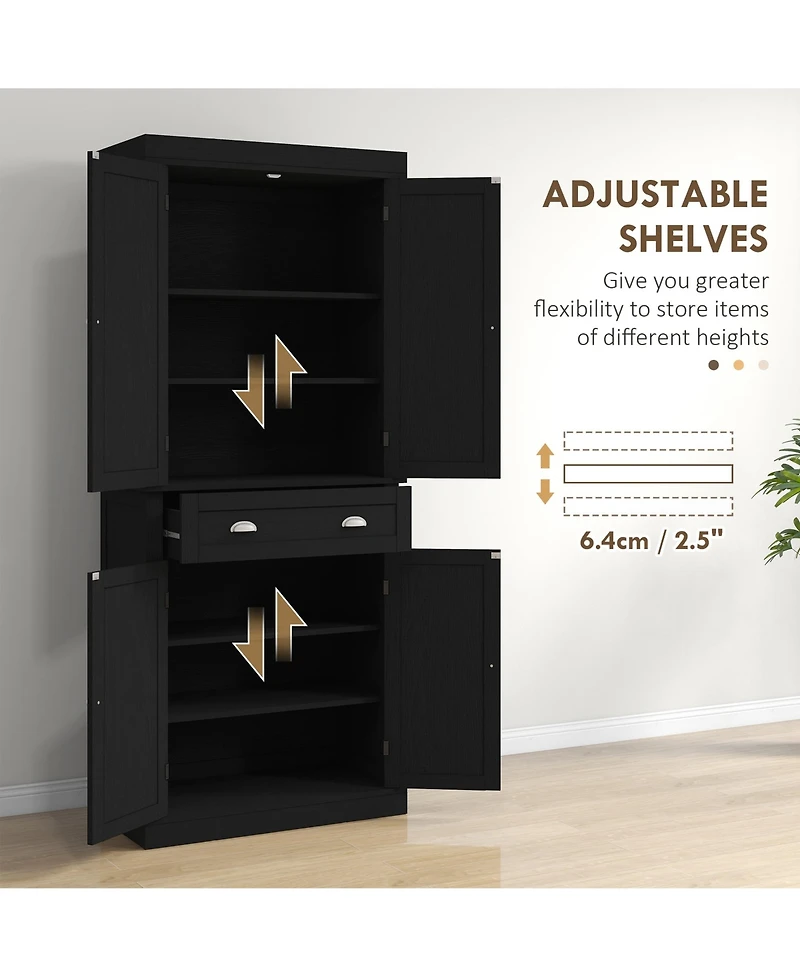Slickblue Kitchen Storage Cabinet with Doors and Shelves for Pantry and Dining Room Organization