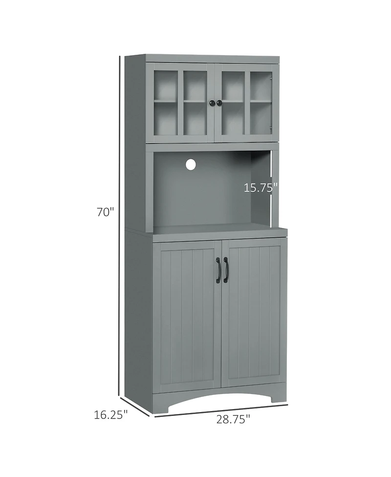 Slickblue Heavy Duty Kitchen Storage Cabinet with Doors and Shelves for Organized Pantry Space