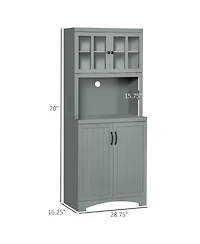 Slickblue Heavy Duty Kitchen Storage Cabinet with Doors and Shelves for Organized Pantry Space