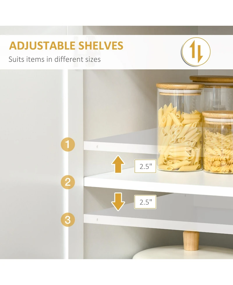 Slickblue Kitchen Storage Cabinet with Shelves and Drawers for Organized Home Kitchen Space