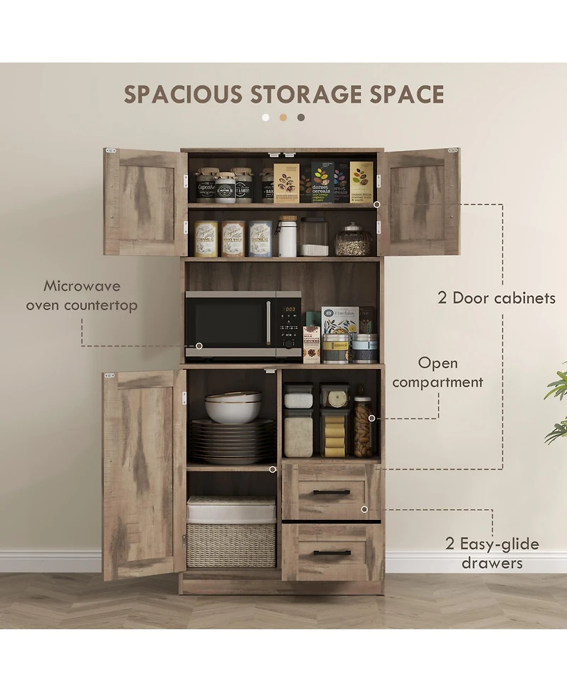 Slickblue Easy Access Kitchen Storage Cabinet with Adjustable Shelves for Space-Saving Organization
