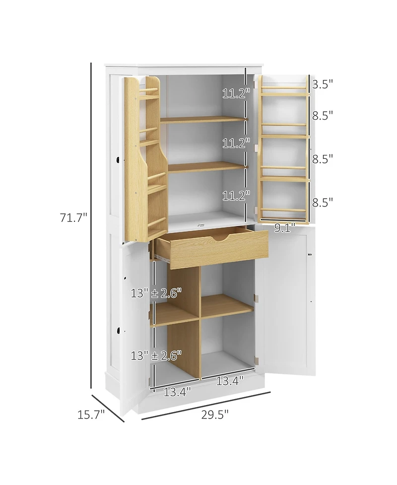 Slickblue Spacious Kitchen Storage Cabinet with Adjustable Shelves and Durable Design