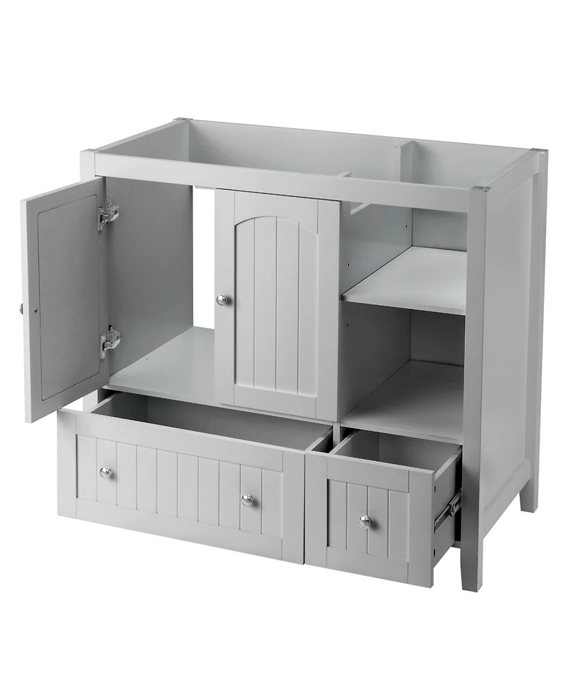 Slickblue Bathroom Vanity Cabinet Mdf Lacquered Double Door 2 Drawer