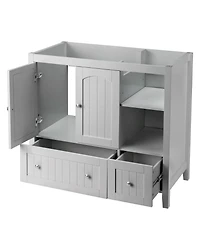 Slickblue Bathroom Vanity Cabinet Mdf Lacquered Double Door 2 Drawer