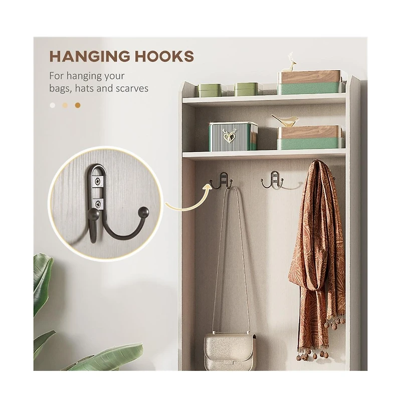Slickblue Wooden Shoe Rack Cabinet with Compartments for Entryway or Bedroom