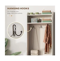 Slickblue Wooden Shoe Rack Cabinet with Compartments for Entryway or Bedroom
