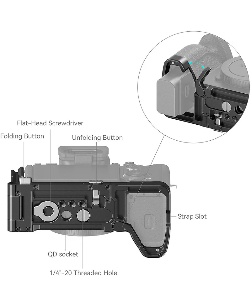 SmallRig Foldable L-Bracket for Sony Alpha 7R V/7 Iv/7S Iii Camera