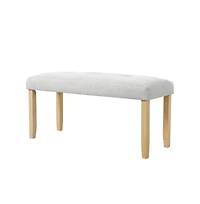 The Pop Home Linen Upholstered Tufted Bench, 40" Padded Bedroom Bench with Wood Legs, for Entryway or End of Bed-The Pop Home