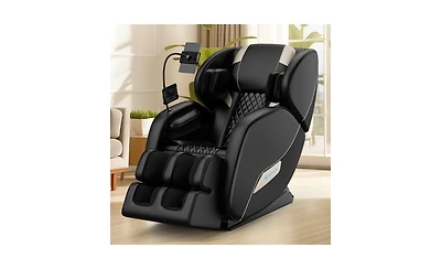 Full Body Massage Chair with Heat & Air Compression, Zero Gravity Recliner with Foot Rollers, Bluetooth & Led Lights-Maison Boucle