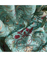 Hlc.me Florence Floral & Birds Patterned Window Back Tab Rod Pocket Curtains Bedroom - Light Blocking Darkening Window Panels