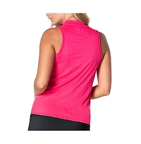 Lucky In Love Twist It Up Zip Sleeveless Womens Golf Polo