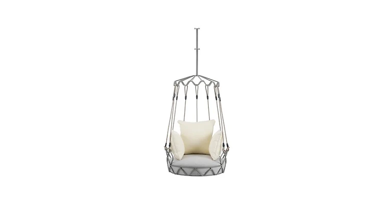 Flynama Outdoor Floating Swing Chair with 8 Inch Waterproof Cushion 300lb Capacity